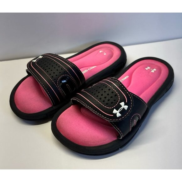 Under‎ Armour Girls Slides (size 1Y) 4C-foam - Picture 1 of 10